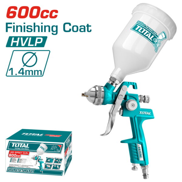 Pistola Spray De Gravedad HVLP Capacidad 600Cc Boquilla De 1.4 Mm