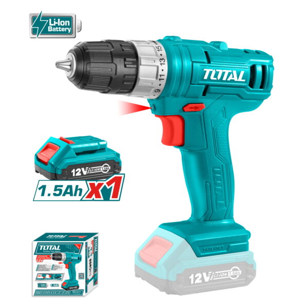 Taladro Inalambrico 12V De 3/8" 20NM 0-600/Min. Litio 12V . Trae Una Bateria, 1 Cargador.