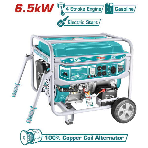 Generador De Gasolina, Voltaje De 110-120/220-240, 60Hz De Frecuencia, Potencia Max. 6500W