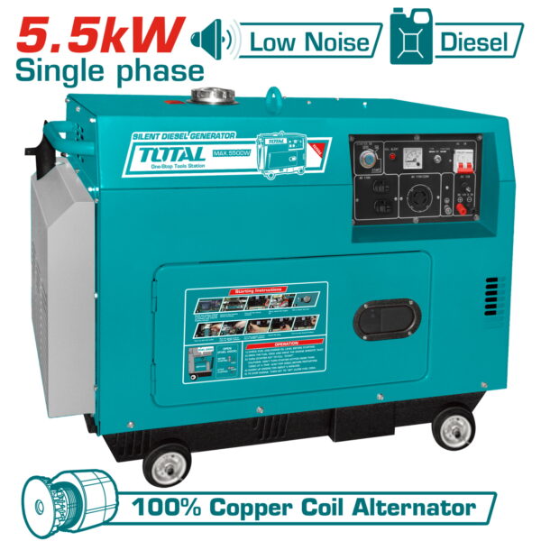 Generador Diesel Silencioso 75 DB 120/240 60 Htz Monofasico 5.5 Kw 9.0 HP Encendido Electrico