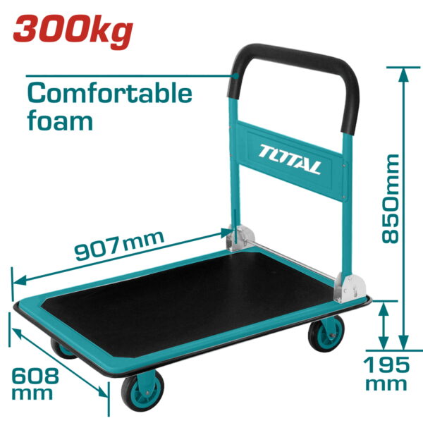 Carretilla De Plataforma Plegable De Carga Para 300 Kg. Mangos De Acero Con Espuma Ergonomica.