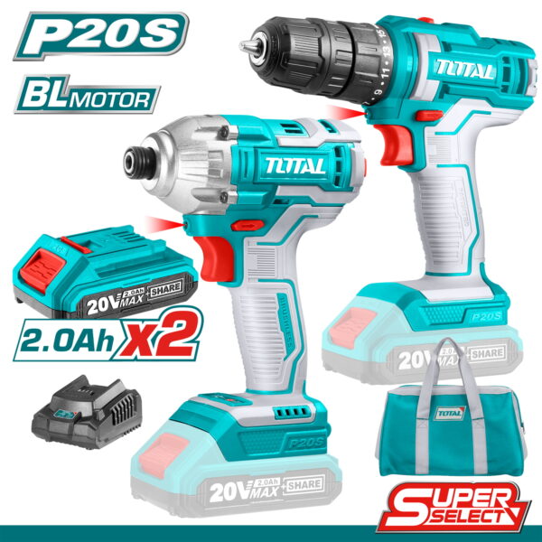 Combo Taladro Inalámbrico 1/32-3/8 " Y Atornilllador Impacto Inalámbrico (Sin Escobillas).